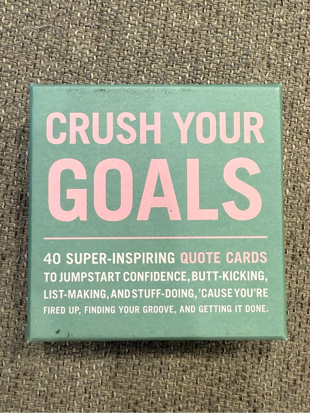 NEW Crush Your Goals Quote Card Deck - Mint and Pink 40 Cards
